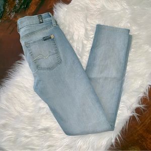 7 for all mankind Light Wash Roxanne Distressed Jeans